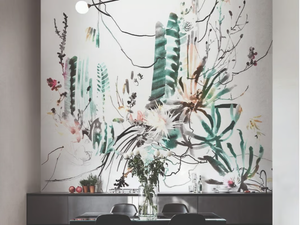 NESTER - Washable wallpaper with floral pattern - Wallpaper by Texturae