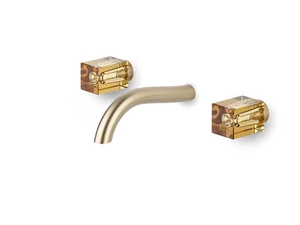 BEYOND CRYSTAL CHAMPAGNE - Wall mounted basin mixer - Tap by THG Paris