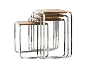 B 9 Thonet Pure Materials - Steel and wood side table - Coffee table by Thonet