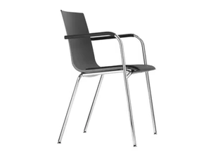 S 160 SPF - Stackable plastic chair with armrests - Chair by Thonet