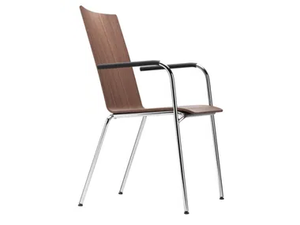S 164 F - Stackable chair with armrests - Chair by Thonet
