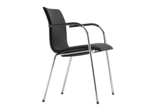 S 166 PVF - Stackable upholstered chair with armrests - Chair by Thonet