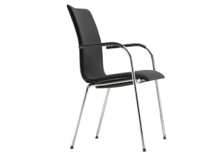 S 168 PVF - Stackable upholstered chair with armrests - Chair by Thonet