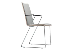 S 184 PFST - Sled base upholstered chair with armrests - Chair by Thonet