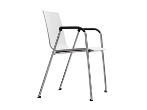 S 260 F - Stackable plastic training chair with armrests - Chair by Thonet