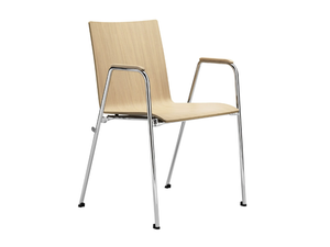 S 262/A F - Stackable wooden chair with linking device - Chair by Thonet