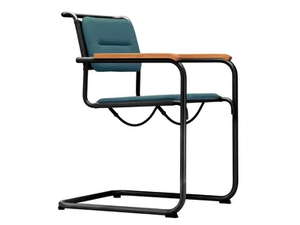 S 34 N Thonet All Seasons cushion - Cantilever fabric garden chair with armrests - Chair by Thonet