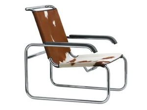 S 35 LV - Sled base cowhide armchair with armrests - Armchair by Thonet