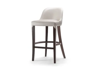 ALYSON - Upholstered stool with footrest with back - Stool by Tirolo