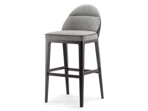 ASTON - Fabric stool with footrest with back - Stool by Tirolo