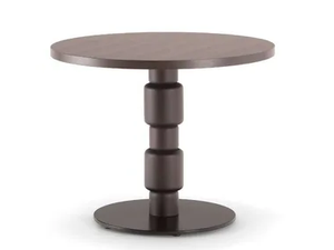 BERLINO - Low round solid wood and metal coffee table - Coffee table by Tirolo