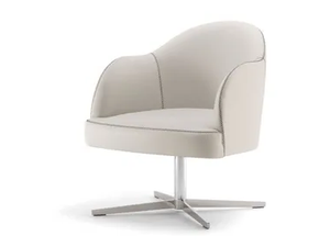 CHICAGO - Upholstered with 4-spoke base easy chair with armrests - Armchair by Tirolo
