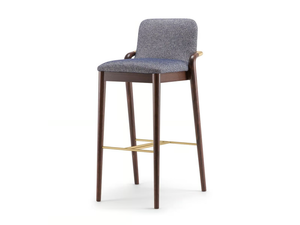 GRACE - Upholstered stool with back - Stool by Tirolo