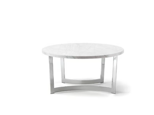 HUGO - Round Carrara marble and metal coffee table - Coffee table by Tirolo
