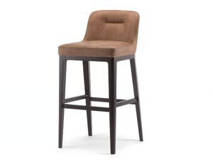 LOTUS - Upholstered stool with footrest with back - Stool by Tirolo