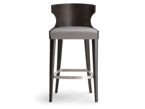 XIE - Solid wood stool with back with integrated cushion - Accessories by Tirolo