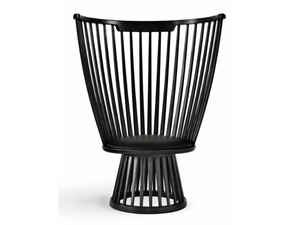 FAN - Wooden easy chair with high-back - Armchair by Tom Dixon