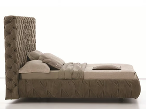 CHANTAL - Leather double bed with high headboard - Bed frame by Tomasella