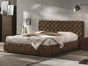 CHANTAL - Leather double bed with tufted headboard - Bed frame by Tomasella
