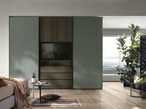 GOLA + VISTA - Wooden wardrobe with built-in TV - wardrobe by Tomasella