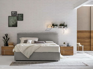 ZENO - Upholstered leather double bed - Bed frame by Tomasella