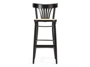 56 - High beech stool with back - Stool by TON