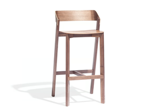 MERANO 311 403 - High solid wood stool with back - Stool by TON