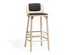 SPLIT - Wooden stool with footrest - Stool by TON