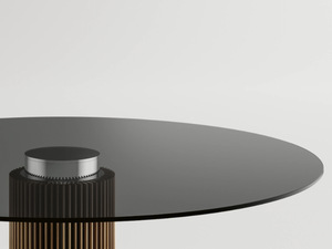 HYBRID - Round wood and glass table - Table by Tonelli Design