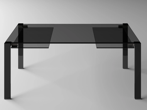 LIVINGSTONE DARK - Extending rectangular glass table - Table by Tonelli Design