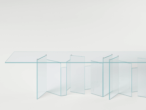 METROPOLIS XXL - Rectangular tempered glass table - Table by Tonelli Design