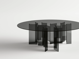 METROPOLIS XXL - Round tempered glass table - Table by Tonelli Design