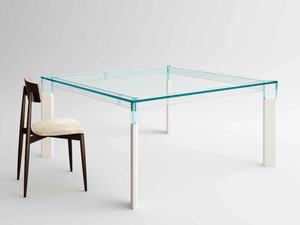 PERSEO - Square wood and glass dining table - Table by Tonelli Design
