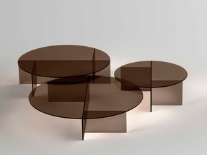 SESTANTE - Round low glass coffee table - Coffee table by Tonelli Design