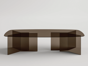 THRIM - Rectangular tempered glass table - Table by Tonelli Design