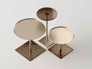 UPDOWN - Round metal and glass coffee table - Coffee table by Tonelli Design