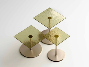UPDOWN - Square metal and glass coffee table - Coffee table by Tonelli Design