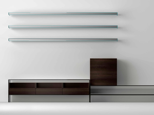WG SYSTEM - Modular wood and glass TV cabinet - Cabinet by Tonelli Design