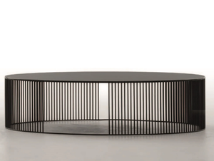 ANDRA - Oval metal coffee table with glass top - Coffee table by Tonin Casa