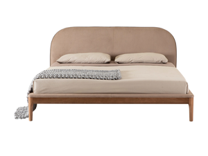 BERNINI - Nabuk double bed with upholstered headboard - Bed frame by Tonin Casa