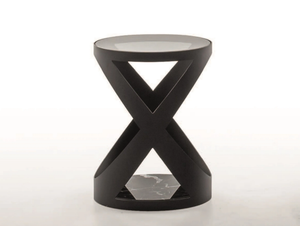 RIMINI - High metal and glass side table with marble base - Coffee table by Tonin Casa