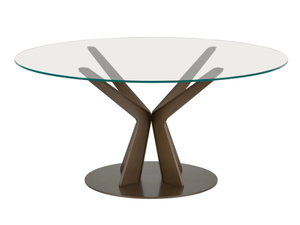 TREE - Round glass table with metal base - Table by Tonin Casa