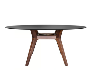 LIBRA - Round wood and glass dining table - Table by Tonon