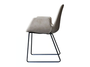 STEP - Sled base upholstered chair with armrests - Chair by Tonon