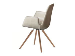 STEP UPHOLSTERED - Upholstered chair with wooden legs - Chair by Tonon