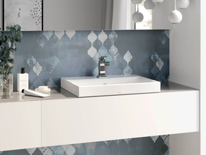 CS LW1215CKE / LW1216CKE - Rectangular semi-inset ceramic washbasin with overflow - Washbasin by TOTO