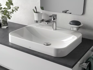 LF L5615CE / L5616CE - Semi-inset rectangular ceramic washbasin - Washbasin by TOTO