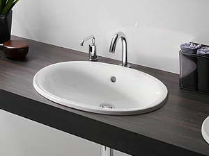 LW762Y - Inset oval ceramic washbasin - Washbasin by TOTO