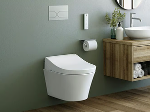 WASHLET® RG - Wall-hung ceramic toilet with bidet with spray - Toilet seat by TOTO