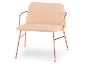 BARDOT MET - Leather easy chair with armrests - Armchair by TrabA'